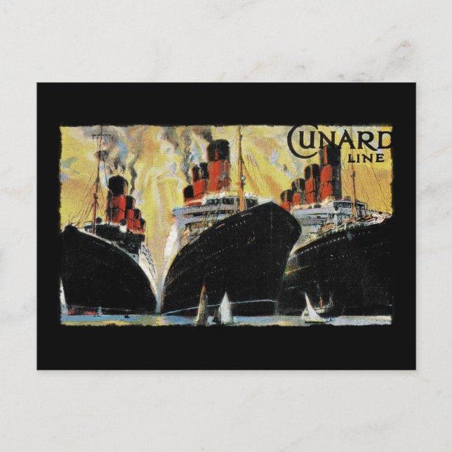 Titaniska Fraktaser i hamn 1912 Vykort (Framsida)