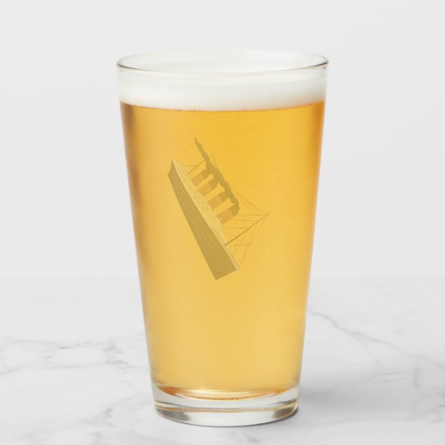 Titaniskt sjunkande glaskopp (Baksida fylld)