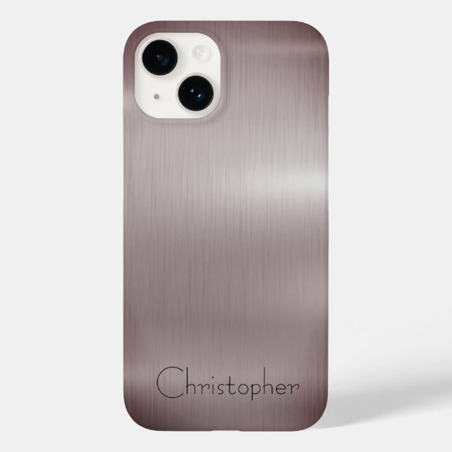 Titanium Brown Stainless Steel Print iphone 15 (Baksida)
