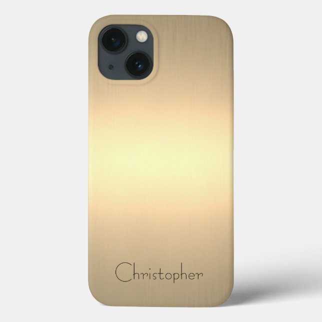 Titanium guld Stainless Steel Print iphone 15 (Baksida)
