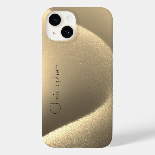 Titanium guld Stainless Steel Print iphone 15 (Baksida)