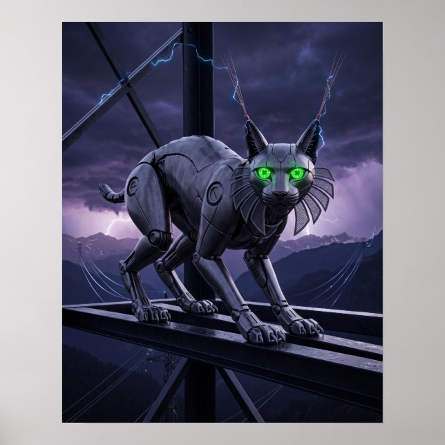 Titanium Lynx Högspännings Ridge Art  Poster (Framsidan)