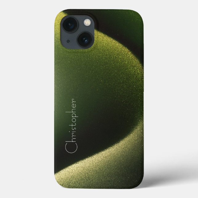 Titanium mörk gren Stainless Steel Print iphone 15 (Baksida)