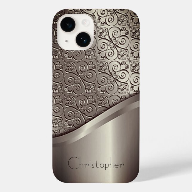 Titanium-polerad guld Radial Metallic iphone 15 (Baksida)