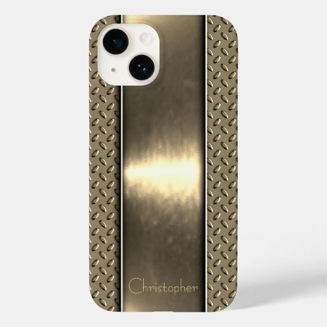 Titanium-polerad guld Radial Metallic iphone 15 (Baksida)