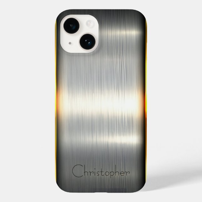 Titanium-polerad Silver Radial Metallic iphone 15 (Baksida)