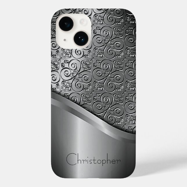 Titanium Polerad Silver Radial Metallisk iphone 15 (Baksida)