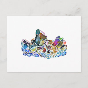 Titanium Quartz Healing Crystal Art Rainbow Aura Vykort