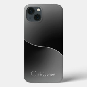Titanium silver Stainless Steel Print iphone 15