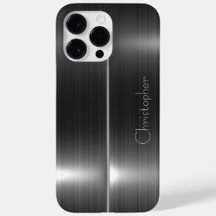 Titanium Silver Stainless Steel Print iphone 15