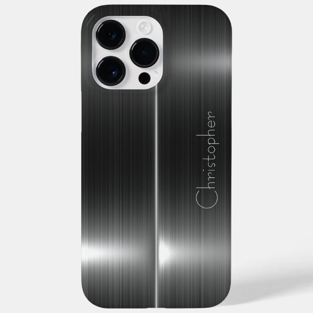 Titanium Silver Stainless Steel Print iphone 15 (Baksida)
