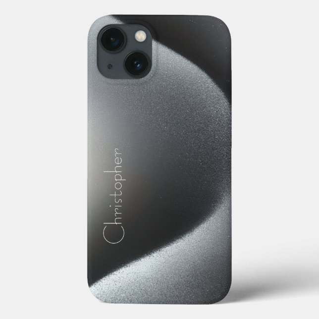 Titanium Silver Stainless Steel Print iphone 15 (Baksida)