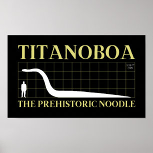Titanoboa Utdödar stor orm Prehistorisk noodle Poster