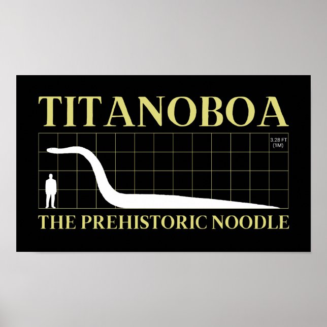 Titanoboa Utdödar stor orm Prehistorisk noodle Poster (Framsidan)