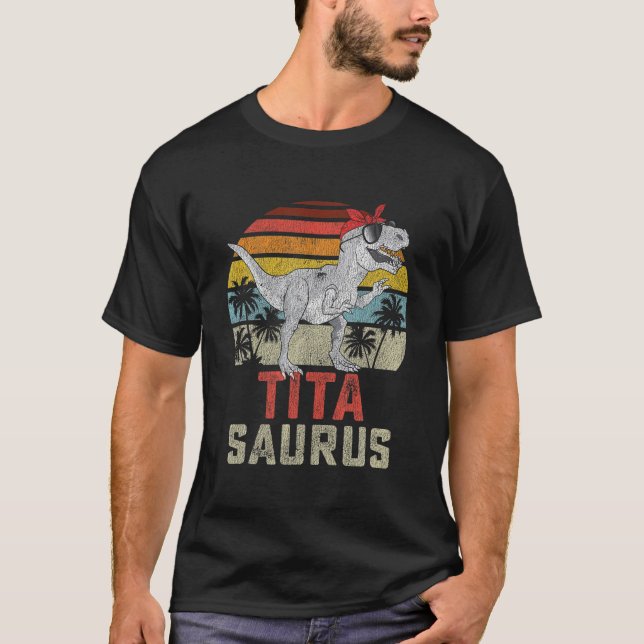 Titasaurus t Rex Dinosaur Tita Saurus Familj Match T Shirt (Framsida)