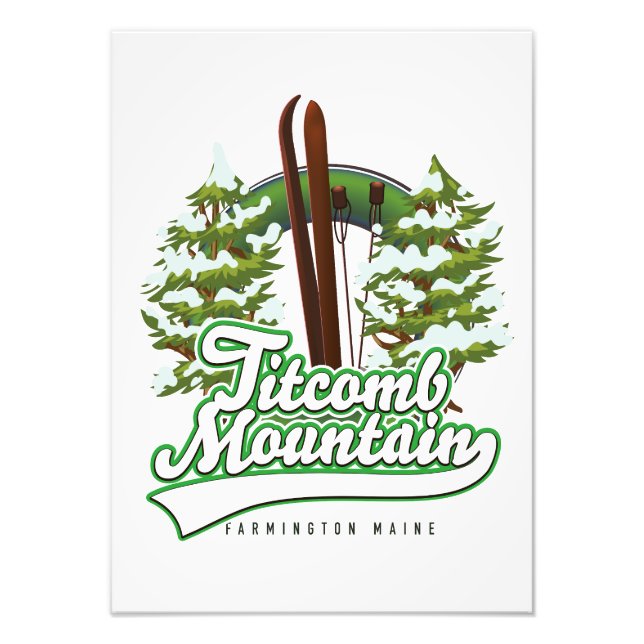 Titcomb Mountain Farmington Maine Ski Fototryck (Framsidan)
