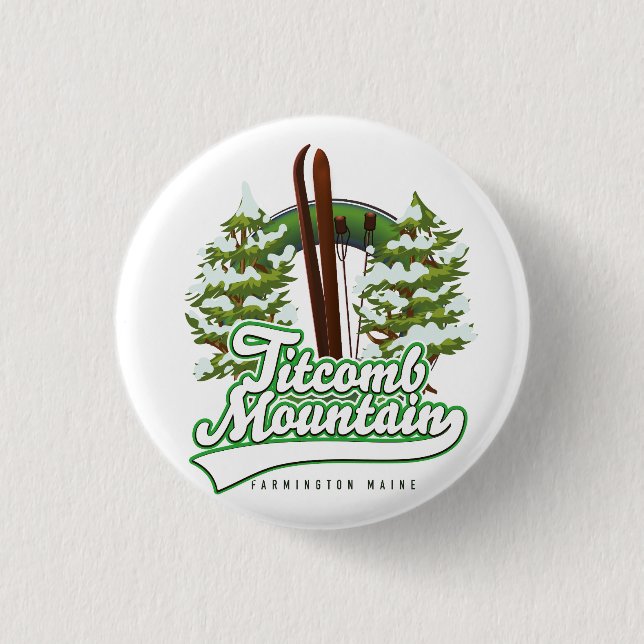 Titcomb Mountain Farmington Maine Skidåkning  Knapp (Framsida)