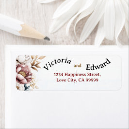 Titel (50): Victorian Peony Luxe EnKue Adress Returadress Etikett