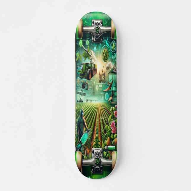 Titel: "Agritech Fält Deck" Mini Skateboard Bräda 18,5 Cm (Framsida)