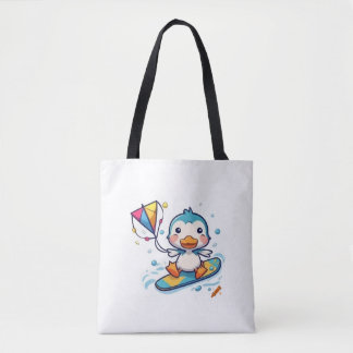 Titel: "Cute Penguin Tote Bag - Adsible & Playful Tygkasse