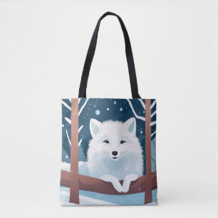Titel: Cute Smiling Arctic Fox Illustration by Dun Tygkasse