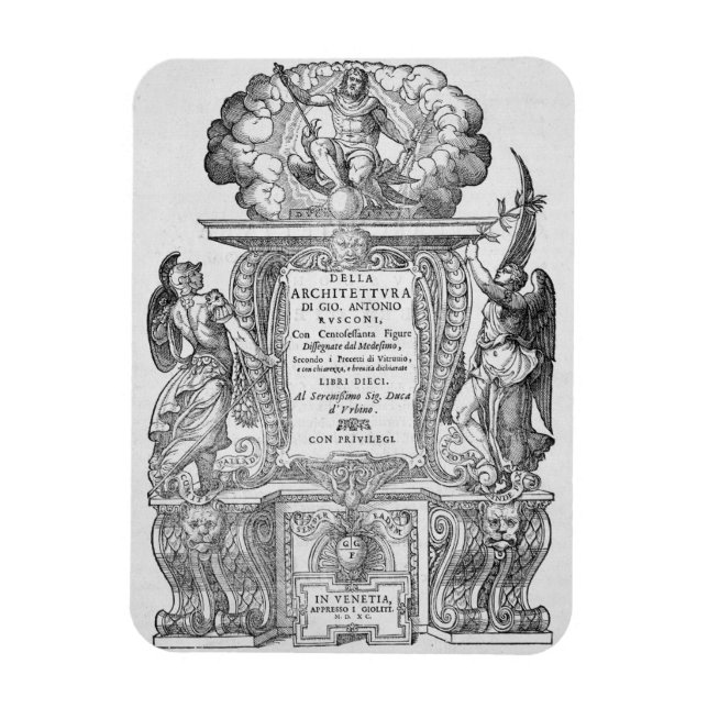 Titel: "Della Architettura", publicerad 1590 Magnet (Vertikal)