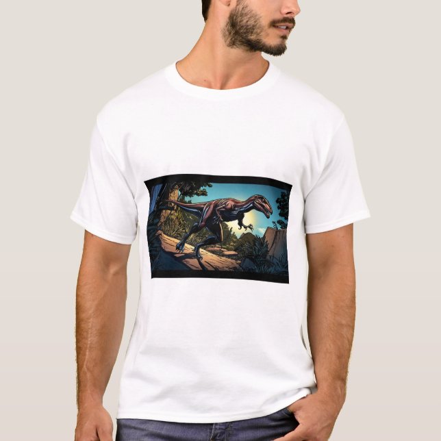 Titel: Dinosaur rullar genom ungeln T Shirt (Framsida)