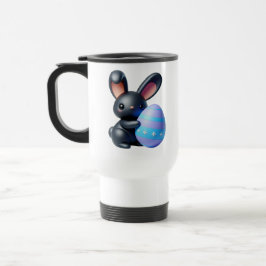 Titel: Festive Black Bunny Holding Decorated Egg Resemugg