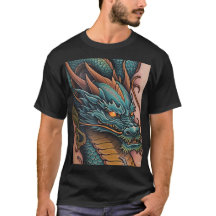 Titel: Fet Dragon Graphic Manar Black-Shirt de