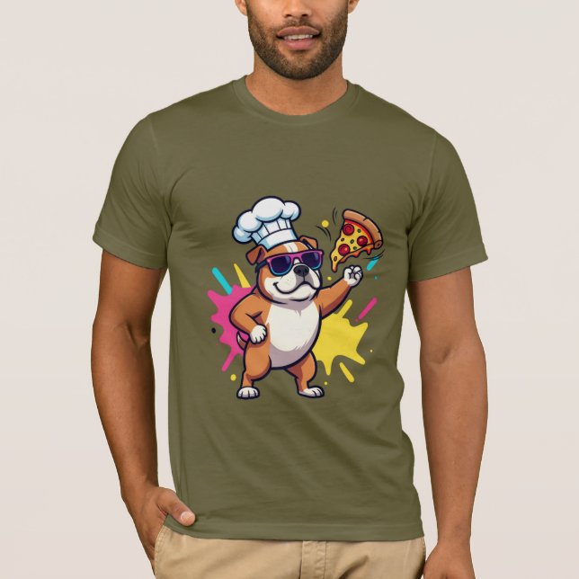 Titel: Funky Serietecknad Hund Grafisk T-Shirt (Framsida)