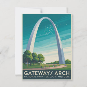 Titel: Gateway Arch St. Louis Vintage resor Poste Vykort