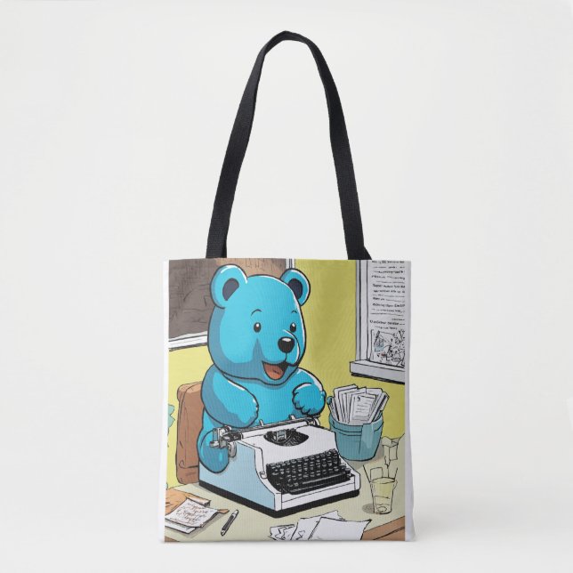 Titel: Giant Blue Gummy Bear's Brev Går med dig Tygkasse (Framsida)