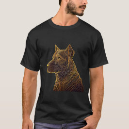 Titel: Golden Line Guard: Ornate Hund Porträtt T Shirt