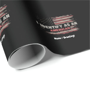 Titel: Jag identifierar mig som amerikansk Flagga Presentpapper