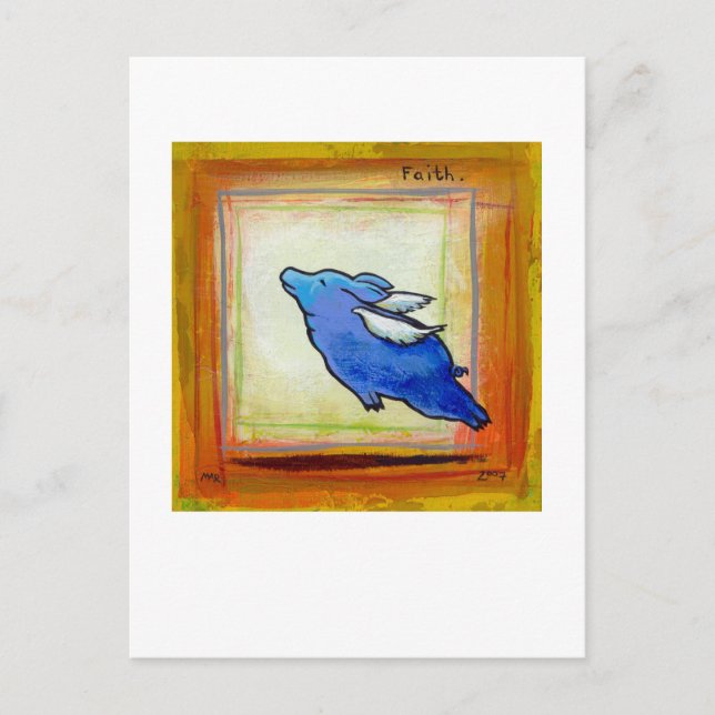 Titel: Little Blue Gris - flight hope ART Vykort (Framsida)