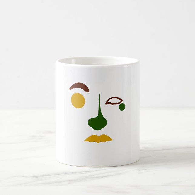 Titel Lös Abstrakt Ansikte: Tropisk Kaffemugg (Center)