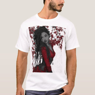 Titel: Mystic Red Beauty T-Shirt - Artistic Fashio