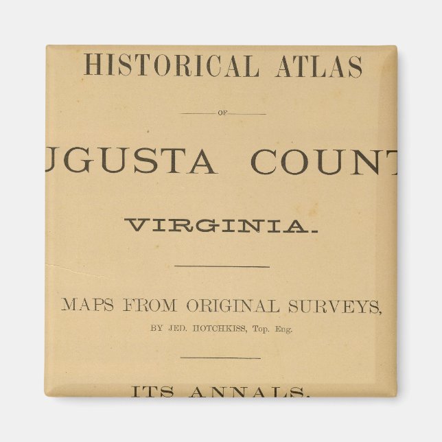Titel Page Augusta County, Virginia Magnet (Framsidan)