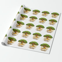 Titel Rikedom Penge Träd Inpackningspapper Rulle Presentpapper