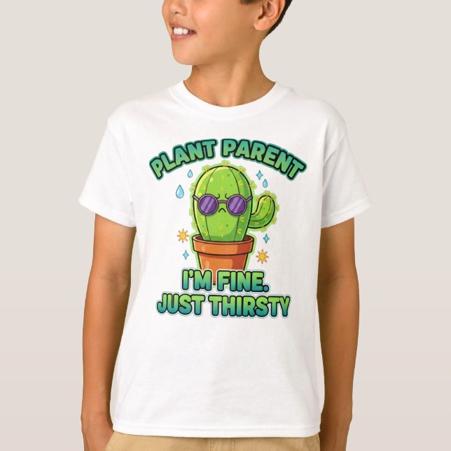 Titel: Rollig Kaktus Växt Förälder  T Shirt (Framsida)