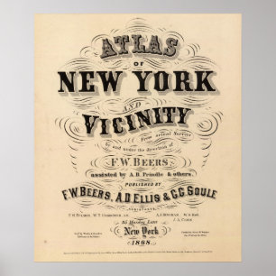 Titel Sida Atlas of New York, närhet Poster