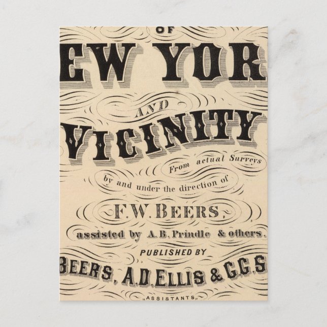 Titel Sida Atlas of New York, närhet Vykort (Framsida)