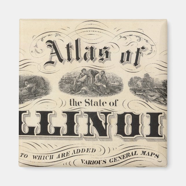 Titel Sida Atlas of the State of Illinois Magnet (Framsidan)