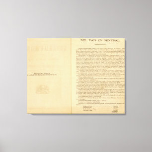 Titel Sida av 1874 Mexiko Atlas Canvastryck