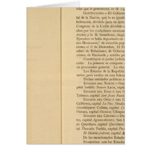 Titel Sida av Mexikos atlas 1874 Hälsningskort