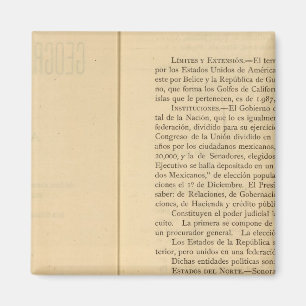 Titel Sida av Mexikos atlas 1874 Magnet