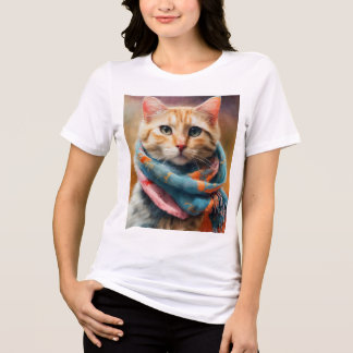 Titel: Snyggt Katt i en Mysigt scarf T Shirt