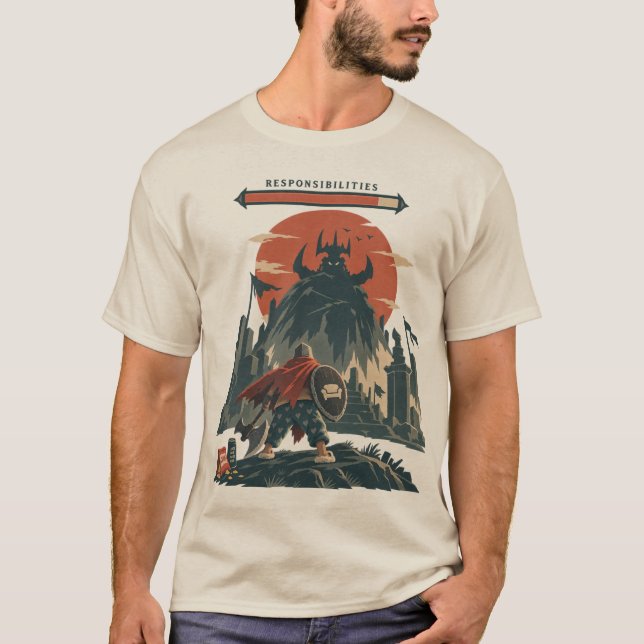 Titel: Soffpotatisriddare vs Ansvar - Kul T Shirt (Framsida)