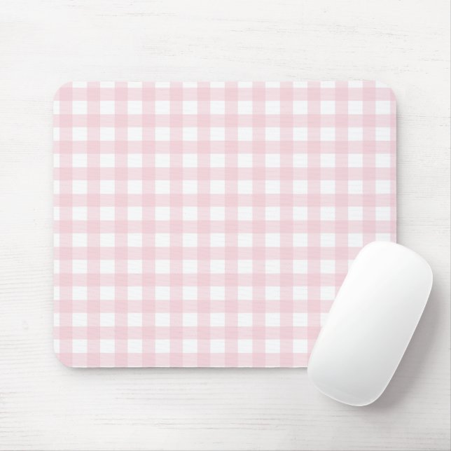 Titel: Sött Rosa Gingham Rutig Musmatta (Med mus)