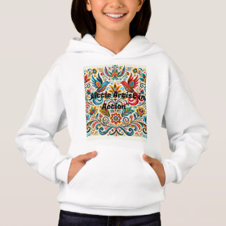 Titel: Vibrant Folk Art Blommönster T-Shirt
